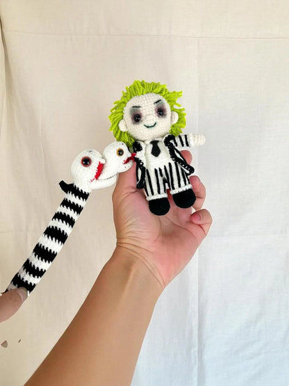 Halloween Crochet Pattern PDF: Striped Suit Doll, Creepy Amigurumi