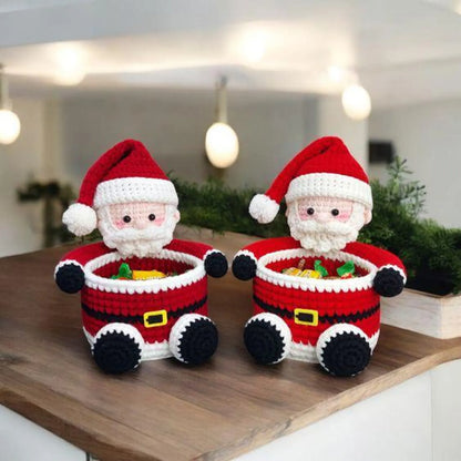 Crochet Pattern Santa Claus Basket Christmas Amigurumi PDF