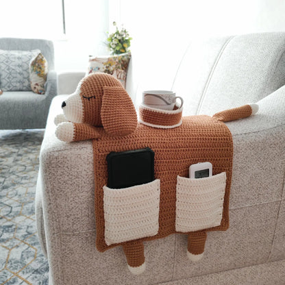 🐶 Sleeping Dog Sofa Buddy — Crochet Armrest Organizer Pattern PDF