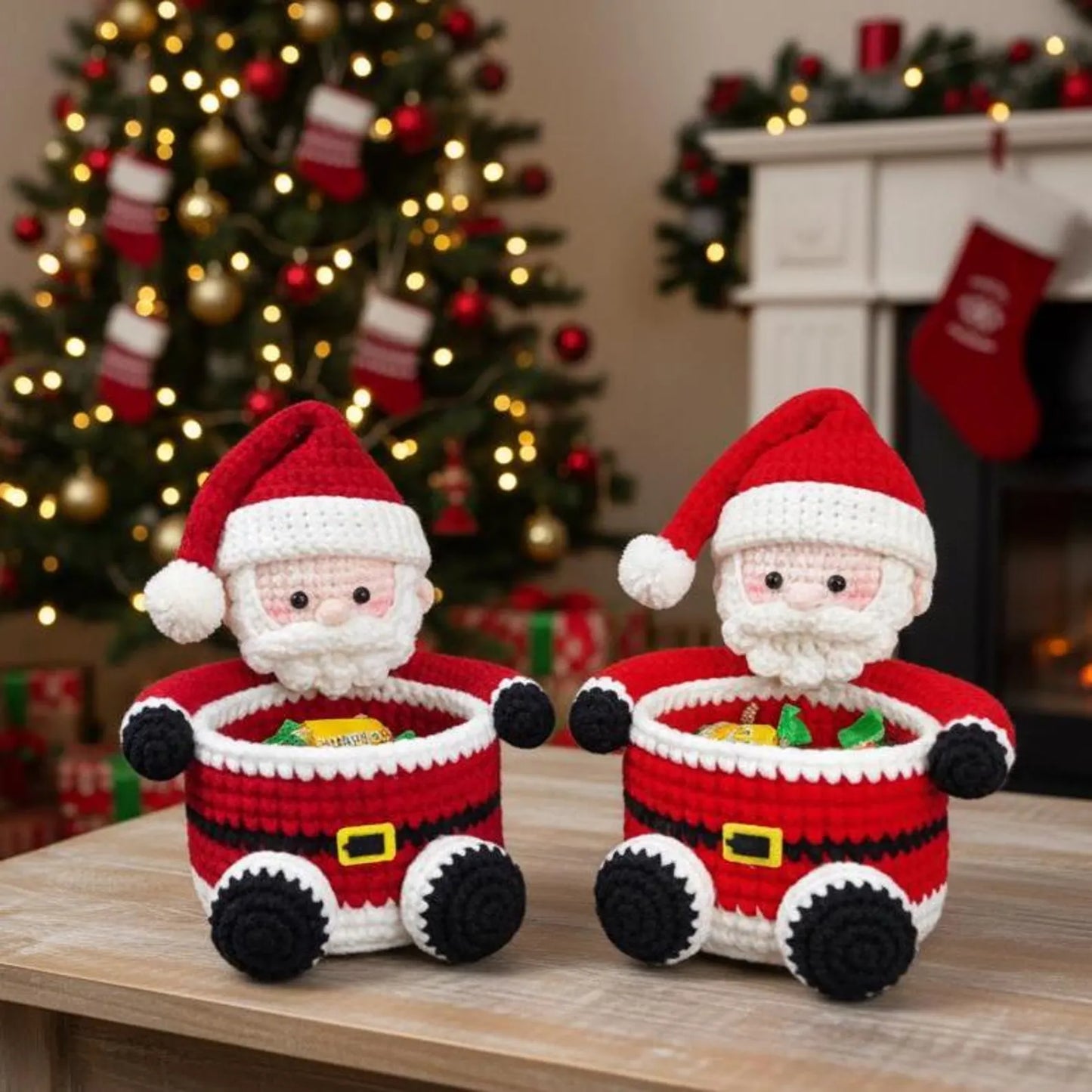 Crochet Pattern Santa Claus Basket Christmas Amigurumi PDF